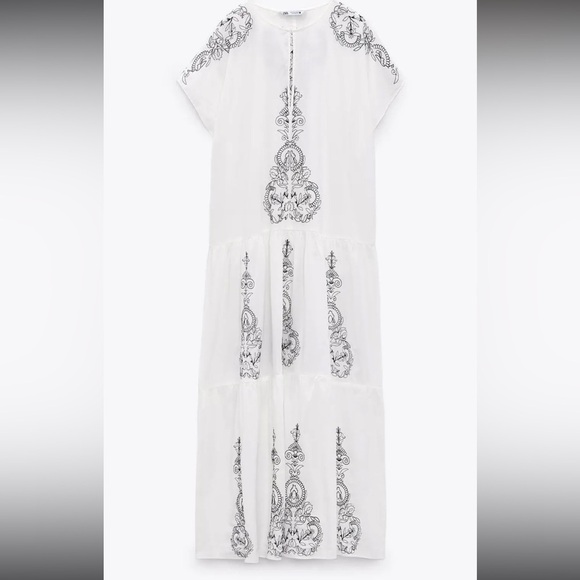 NWOT Zara boho embroidered maxi dress - Picture 2 of 5